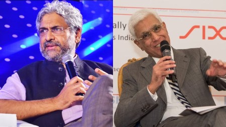 The Wire editor Siddharth Varadarajan and senior journalist from the news portal, Karan Thapar.