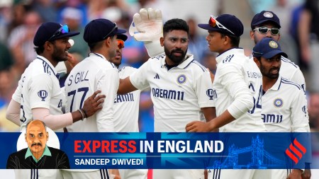 Mohammad Siraj conjured a series of magical deliveries to inspire his team-mate Prasidh Krishna. (AP Photo)