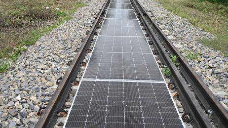 Banaras Locomotive Works (BLW), Varanasi has commissioned India's first removable solar panel system installed between railway track.