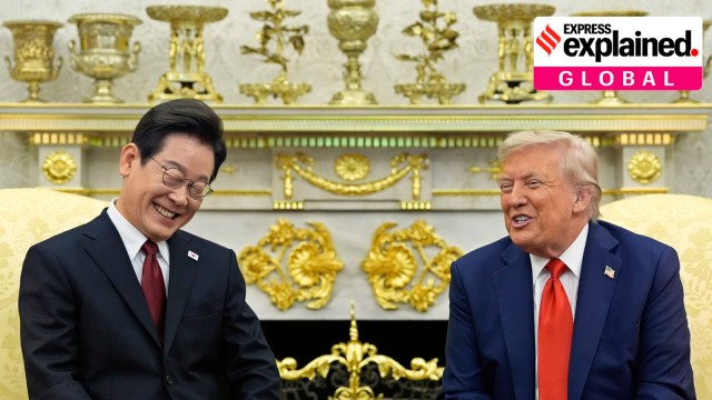 President Donald Trump meets with South Korean President Lee Jae Myung in the Oval Office of the White House, Monday, Aug. 25, 2025, in Washington.