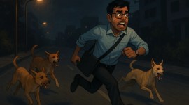 stray dogs chase Bengaluru techie