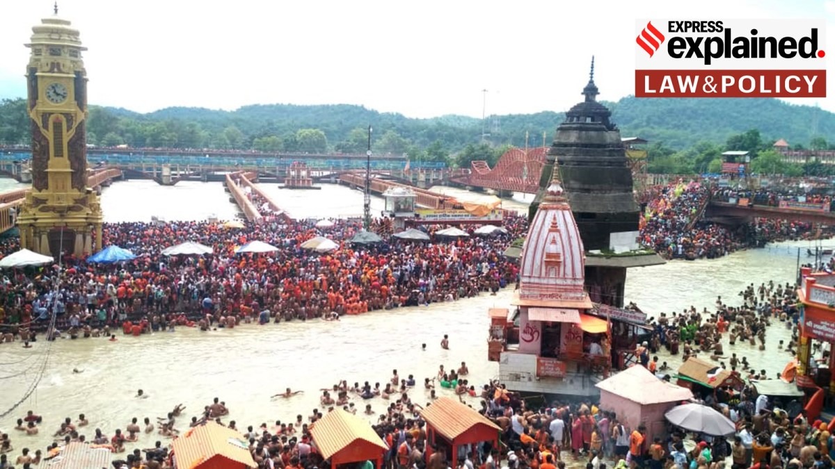 Devotees gather to offer prayers in Haridwar, Uttarakhand.