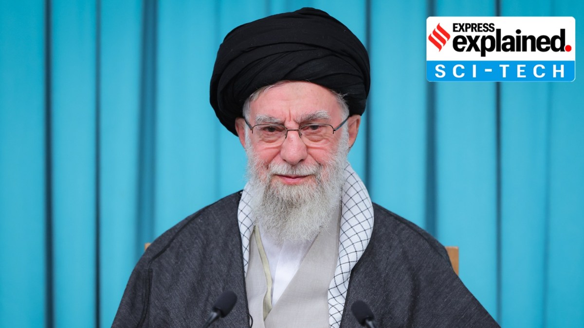 Iranian Supreme Leader Ayatollah Ali Khamenei speaks in a televised speech.