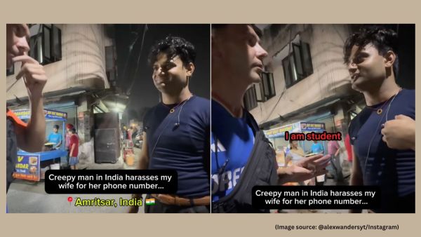 Alex Wanders, a travel vlogger, called out a man who allegedly harassed his wife, Ameana, in a public place (Image source: @alexwandersyt/Instagram)