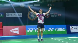 FILE IMAGE: South Korean shuttler An Se-young in action. (Photo: BAI)