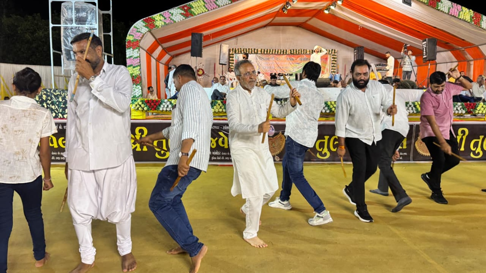 Gujarat MLA Participates in Rain Dance During Navratri