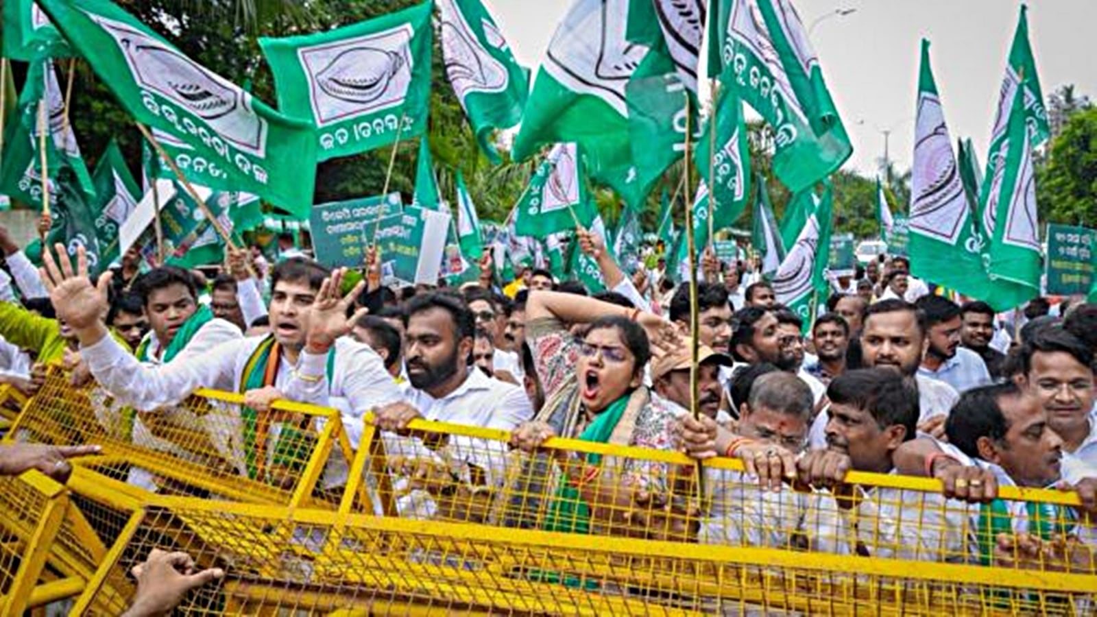 BJD leaders protest