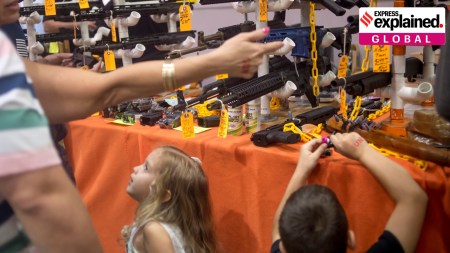 US gun violence, gun violence, America gun violence, Charlie Kirk, Charlie Kirk shot, Charlie Kirk firing, Charlie Kirk Donald Trump, Charlie Kirk News, Charlie Kirk Turning Point USA, Turning Point USA, Turning Point USA Trump, Indian express explained, explained news, current affairs