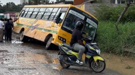 Bengaluru school bus accident Balagere Main Road
