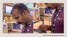 In the video, which has by now accumulated over four million views, the woman claimed that the CRPF jawan pretended to be on a phone call while taking her photos (Image source: @justbeingaayesha/Instagram)