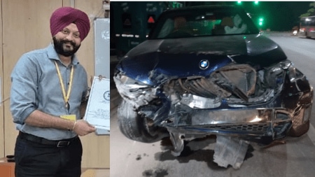 Navjot Singh, 57, a deputy secretary in the Department of Economic Affairs, was killed when Gaganpreet's BMW hit him and his wife.