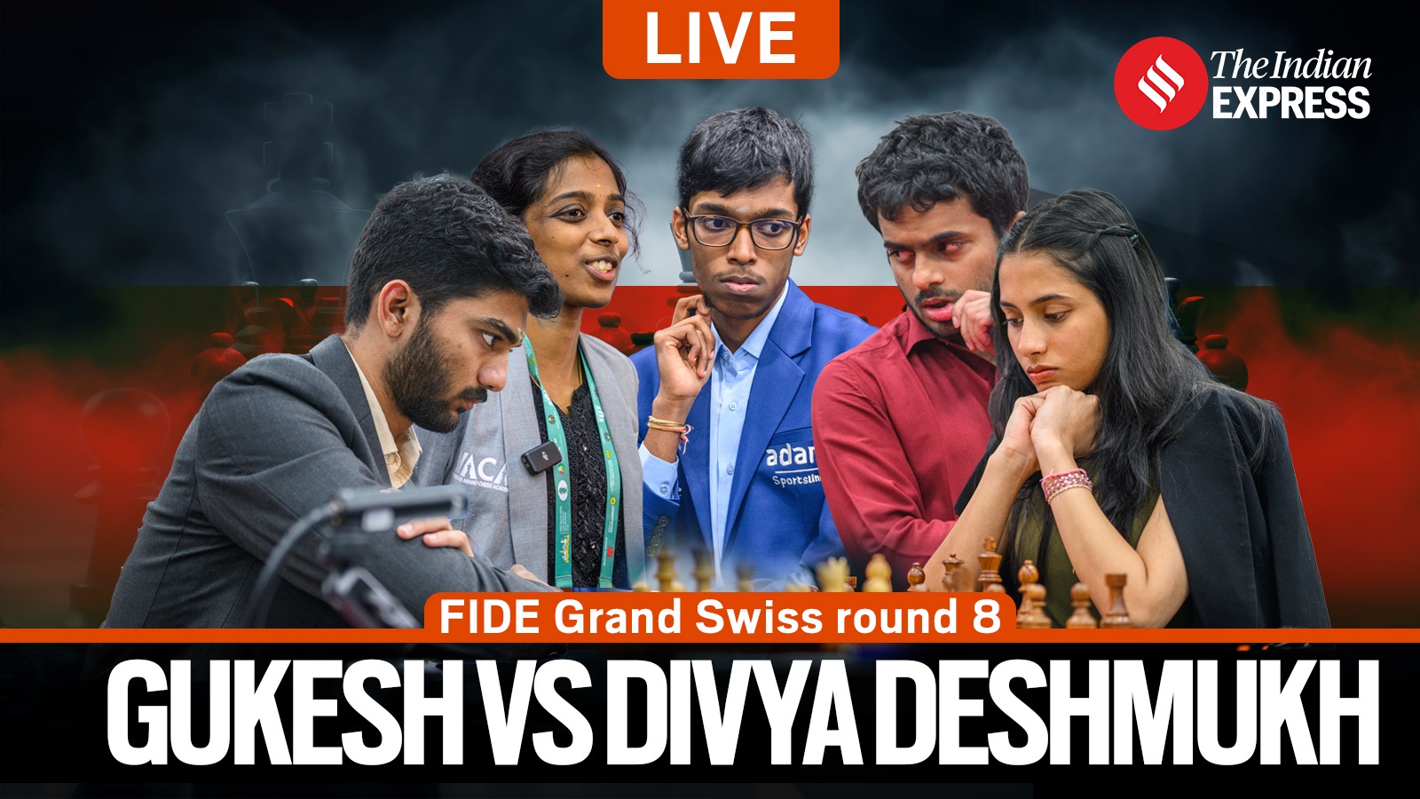 FIDE Grand Swiss Round 8 LIVE Updates: Gukesh to face Divya Deshmukh, Nihal Sarin takes on