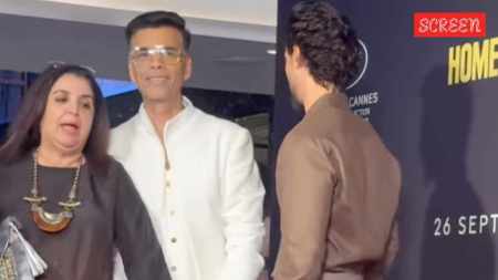 Farah Khan, Karan Johar and Aayush Sharma at Homebound premiere