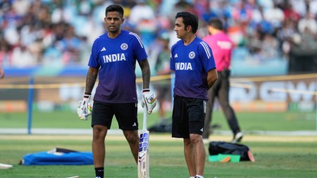 India T20I skipper Suryakumar Yadav with coach Gautam Gambhir. (Photo: AP)