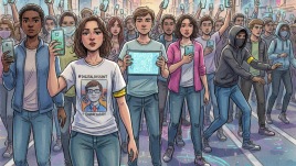 Gen-Z Protesters AI sketch