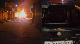 More than 200 people from two communities allegedly indulged in stone pelting, damaging cars and shops, and setting them ablaze.