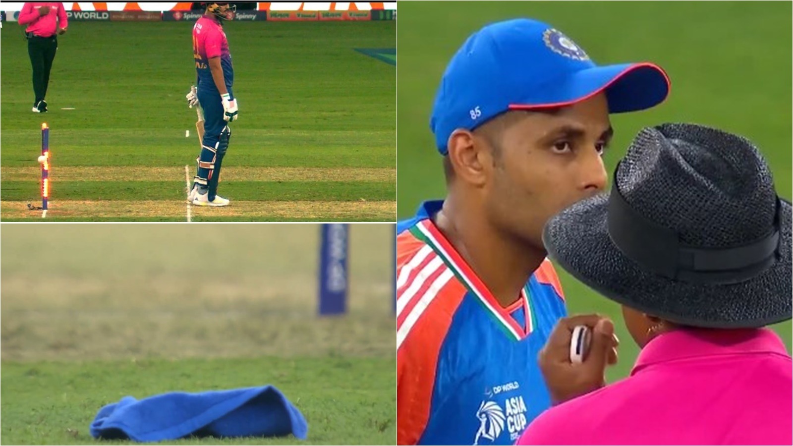UAE’s Junaid Siddique gets stumped after getting distracted by a towel ...
