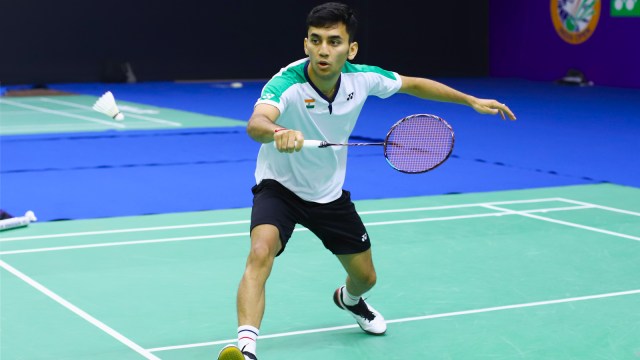 File image of shuttler Lakshya Sen during a training session at Indira Gandhi stadium in New Delhi during the Yonex-Sunrise India Open 2022. (BAI Photo)
