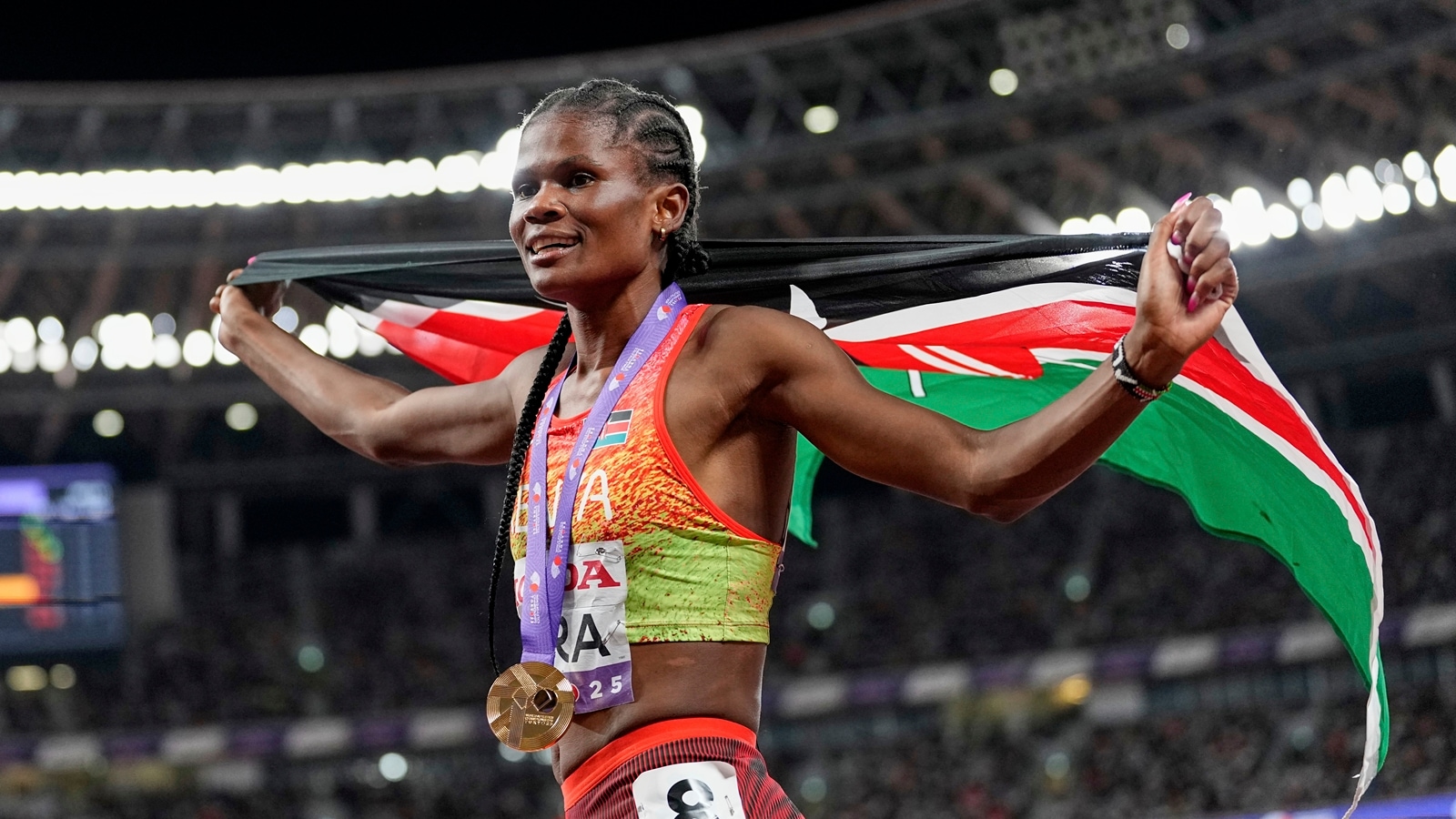 World Athletics Championships: Lilian Odira, mother of two, wins astonishing 800m to break 42-year-old record and add to Kenya women’s rich gold haul