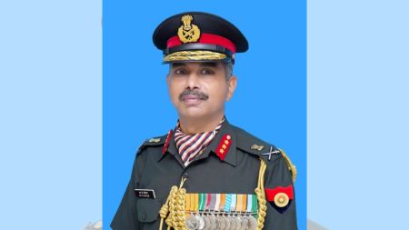 Lt Gen Manoj Kumar Katiyar attended the last day of an exercise involving unmanned aerial systems at the field firing range near Naraingarh in Haryana (Photo: ADGPI - Indian Army).