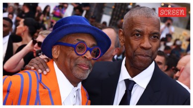 Spike Lee and Denzel Washington at the Cannes premiere of Highest 2 Lowest.