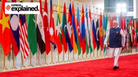 Prime Minister Narendra Modi arrives at the Shanghai Cooperation Organisation (SCO) Summit at Tianjin's Meijiang Convention Centre on Sunday. (PMO via PTI Photo)