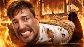 MrBeast puts man inside burning building