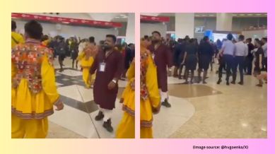 “At Mumbai Airport-passengers, pilots, staff, loaders, all moving to the same beat. No other airport in the world has this spirit. This is India," Harsh Goenka captioned the video (Image source: @hvgoenka/X)