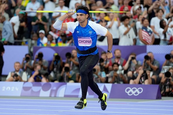 Neeraj Chopra at the 2024 Paris Olympics. (AP)