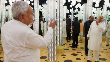 Patna: Bihar Chief Minister Nitish Kumar visits the newly inaugurated APJ Abdul Kalam Science City, in Patna (PTI)