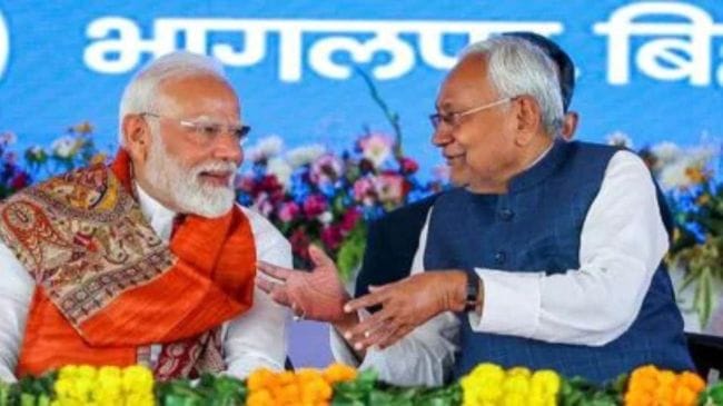 Nitish Kumar with Narendra Modi
