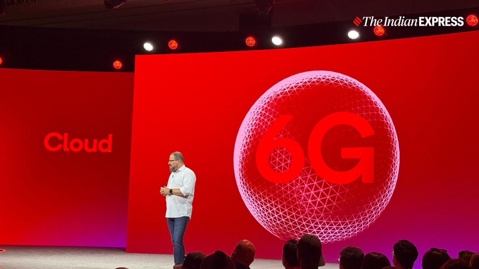During the Snapdragon Summit keynote, Qualcomm CEO Cristiano Amon drew attention to 6G, the next-gen connectivity standard. (Image credit: Anuj Bhatia/Indian Express)
