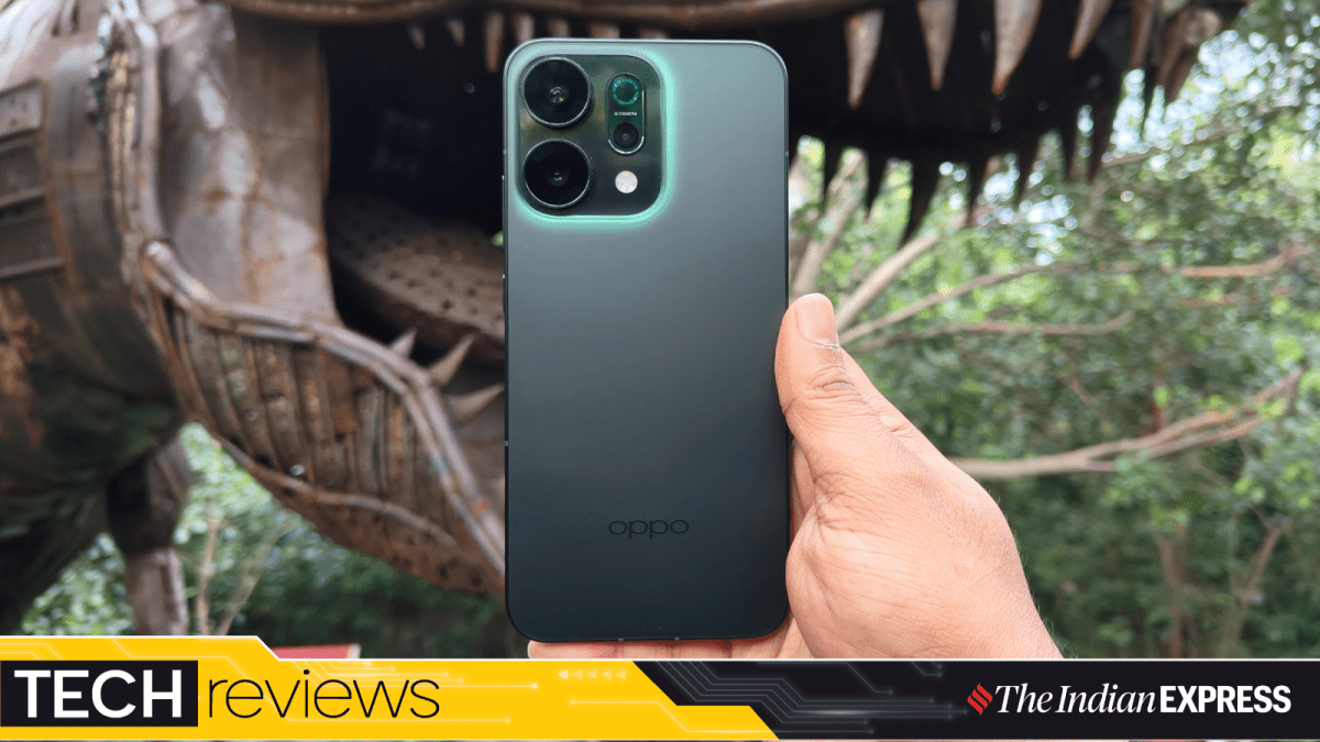 The Oppo Reno 14 is one of the most balanced premium mid-range phones you can buy in 2025. (Image Credit: Anurag Chawake/Indian Express)
