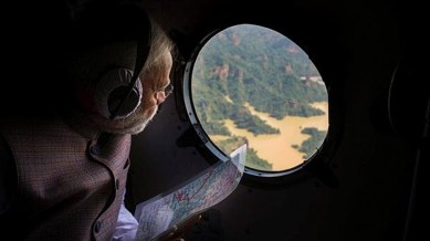 PM tours flood-hit areas: Rs 1,600 crore for Punjab, Rs 1,500 crore for Himachal