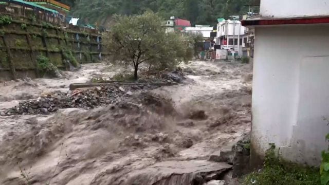 Dehradun: An area being washed away after heavy rains triggered a cloudburst, in Dehradun, Tuesday, Sept. 16, 2025. (PTI Photo)