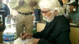 Husain at the saraspur tea stall (Express Photo/Anil Relia)