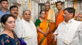 International Booker Prize winner Banu Mushtaq, CM Siddaramaiah along with others inaugurate Mysuru Dasara festival.