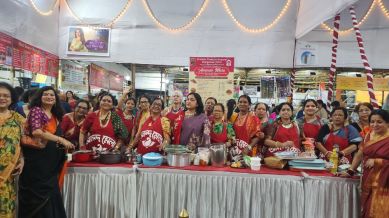 Bangiya Sanskriti Samsad started its86th Durga Puja Utsab at the Congress Bhavan on Saturday with Anandamela, a delicious Bengali food festival by the lady members of the Samsad. (Express Photo)