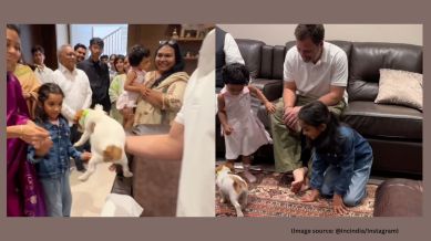 The Congress party, posting the moment on Instagram, captioned it, “Great love comes in small packages. A birthday gift to remember for Kharge Ji's granddaughter." (Image source: @incindia/Instagram)