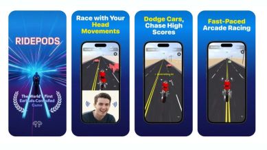 AirPods Pro game: RidePods turn Apple’s premium earbuds into an unconventional motion controller. (Image: App Store)