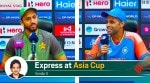 India's captain Suryakumar Yadav, right, and Pakistan's captain Salman Agha address the media during their press conferences after India win the Asia Cup final at Dubai International Cricket Stadium. (Photos: Screengrabs via ACC/ YouTube)