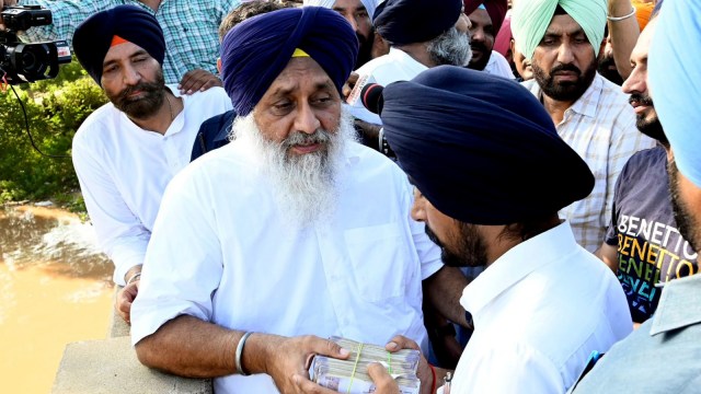 Sukhbir Badal, Sukhbir Singh Badal, Floods In Punjab, Punjab Floods, Punjab rainfall, Beas water inflow highest ever, Punjab monsoon, Punjab rains, Punjab calamity, beas river, Indian express news, current affairs