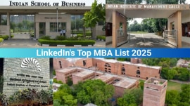 The four Indian business schools that made it to the list- (clockwise) Indian School of Business, IIM Calcutta, IIM Ahmedabad and IIM Bangalore