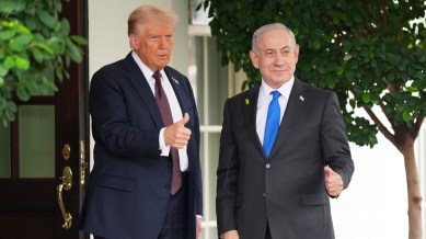 Donald Trump meets Benjamin Netanyahu