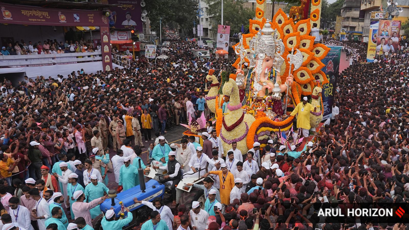 Ganesh idol processions and rituals were held Saturday when a large number of devotees immersed Ganpati idols in various water bodies, including rivers, streams, wells, reservoirs and artificial tanks.