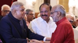 CP Radhakrishnan takes oath as the 15th Vice President of India, at Rashtrapati Bhavan, in New Delhi. (PTI)