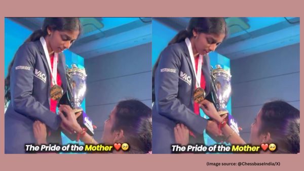 This year, Vaishali finished with six wins, one loss, and four draws, collecting 8 points out of 11 (Image source: @ChessbaseIndia/X)