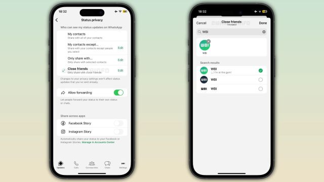 Similar to the feature on Instagram, WhatsApp updates will be visually distinguished through a different colour, making it clear to anyone viewing that the status was shared only with close friends. (Image: WABetaInfo)