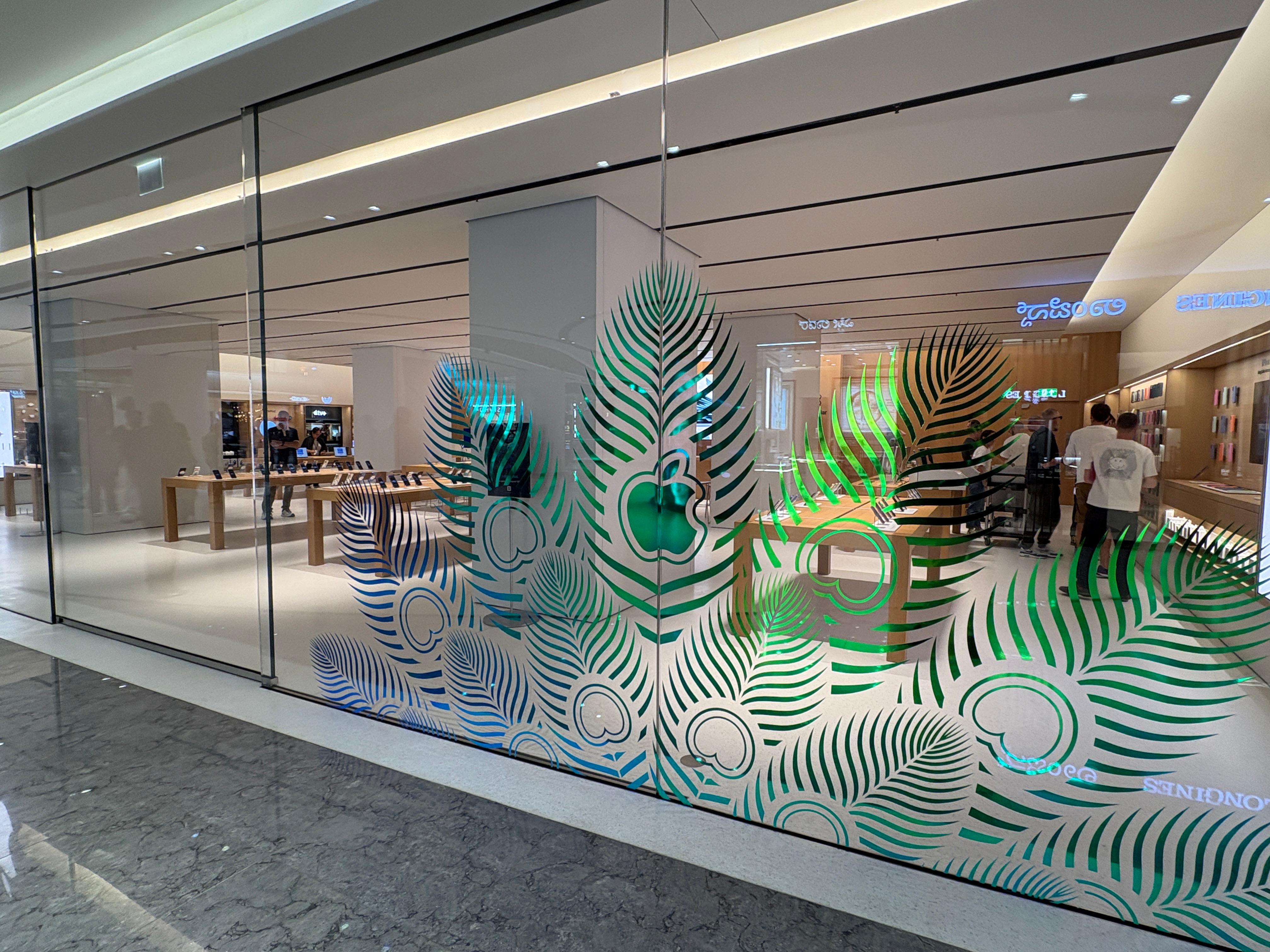 Side view of the Apple Hebbal Store. (Image: Bijin Jose/The Indian Express)