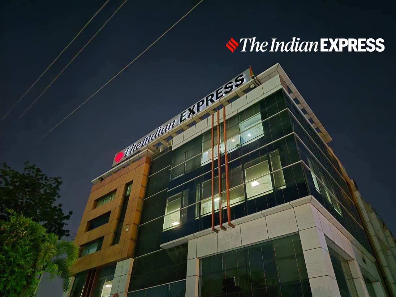 The Indian Express building at night displays good clarity with low noise. (Bijin Jose/The Indian Express)